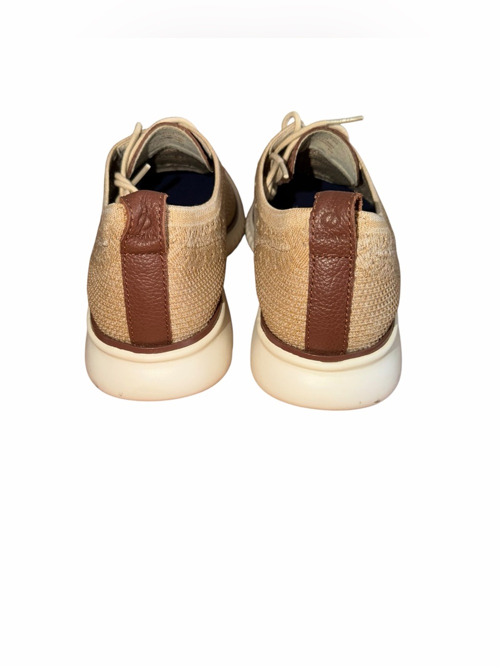 Cole Haan 2.ZEROGRAND Stitchlite Wingtip Oxford Men's Size 9.5 Tan Beige Knit - Picture 5 of 7
